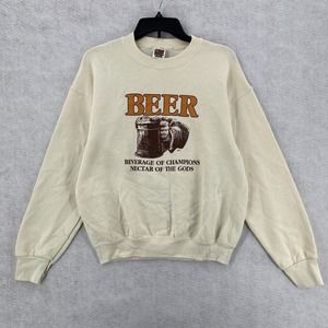 Vintage Fruit of the Loom Sweatshirt Mens MEDIUM‎ Beer Necter of the Gods